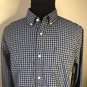 Sonoma L Dress Shirt Gingham Blue Casual
